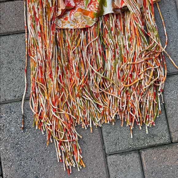 FARM Rio Tropical Fringe leopard forest sand  Mini Dress - Picture 7 of 8